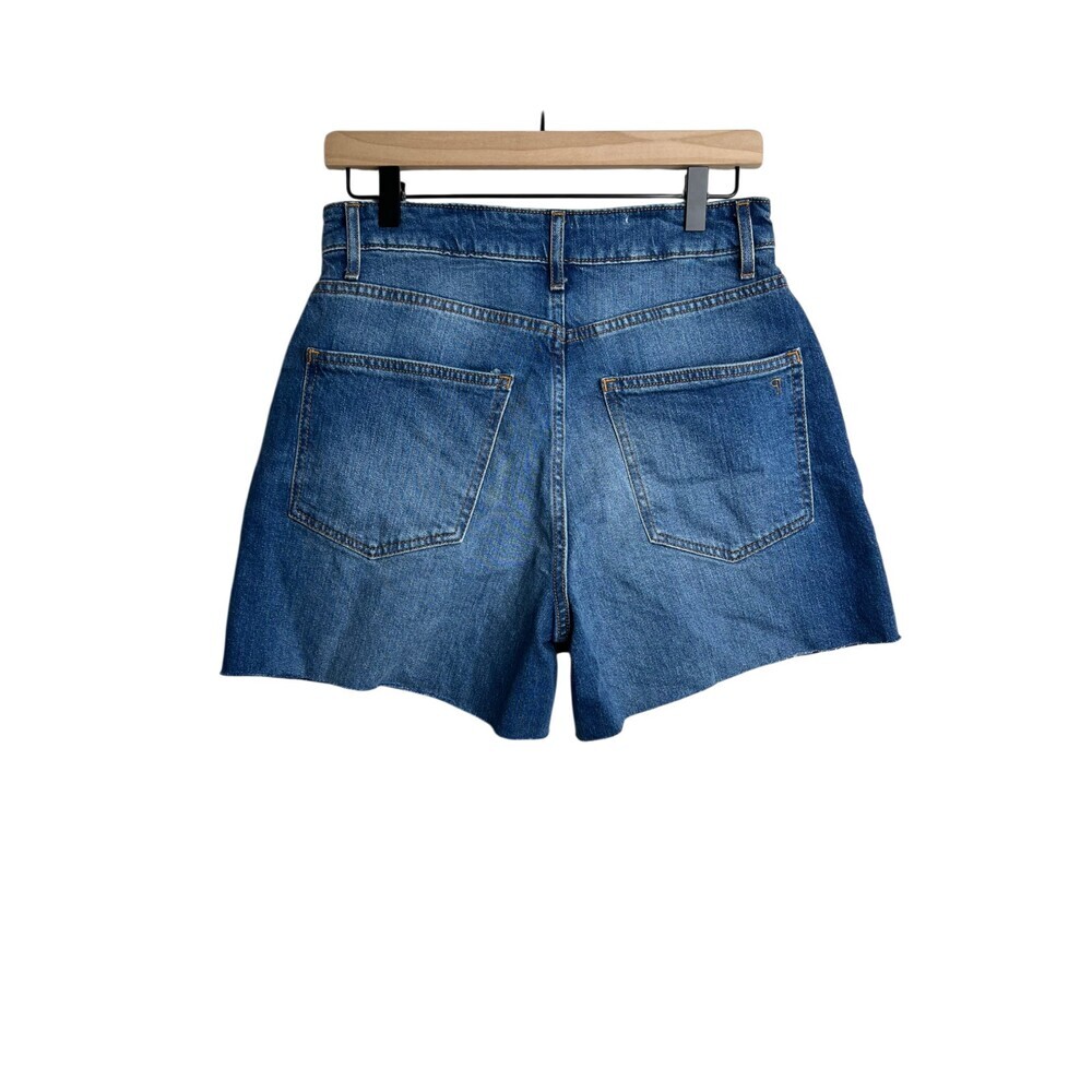 Pilcro High Rise Baggy Denim Shorts Size 26 Medium Wash Raw Hem Cutoff - Picture 3 of 6
